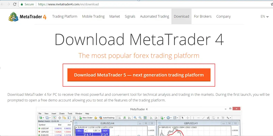 MetaTrader 5 Download